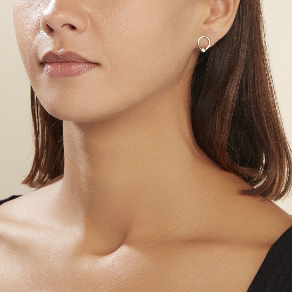 Boucles D'oreilles Puces Or Jaune Shyla Diamants