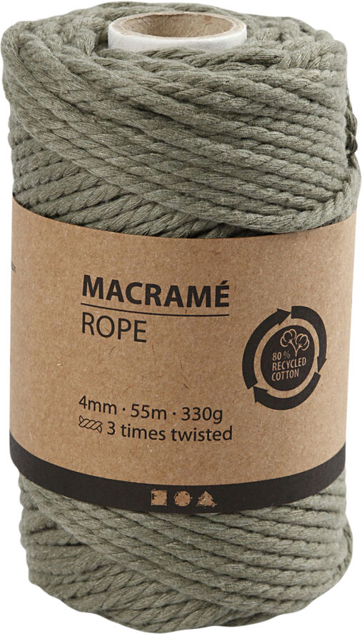 Creativ Company Macramé reb, L: 55 m, diam. 4 mm.