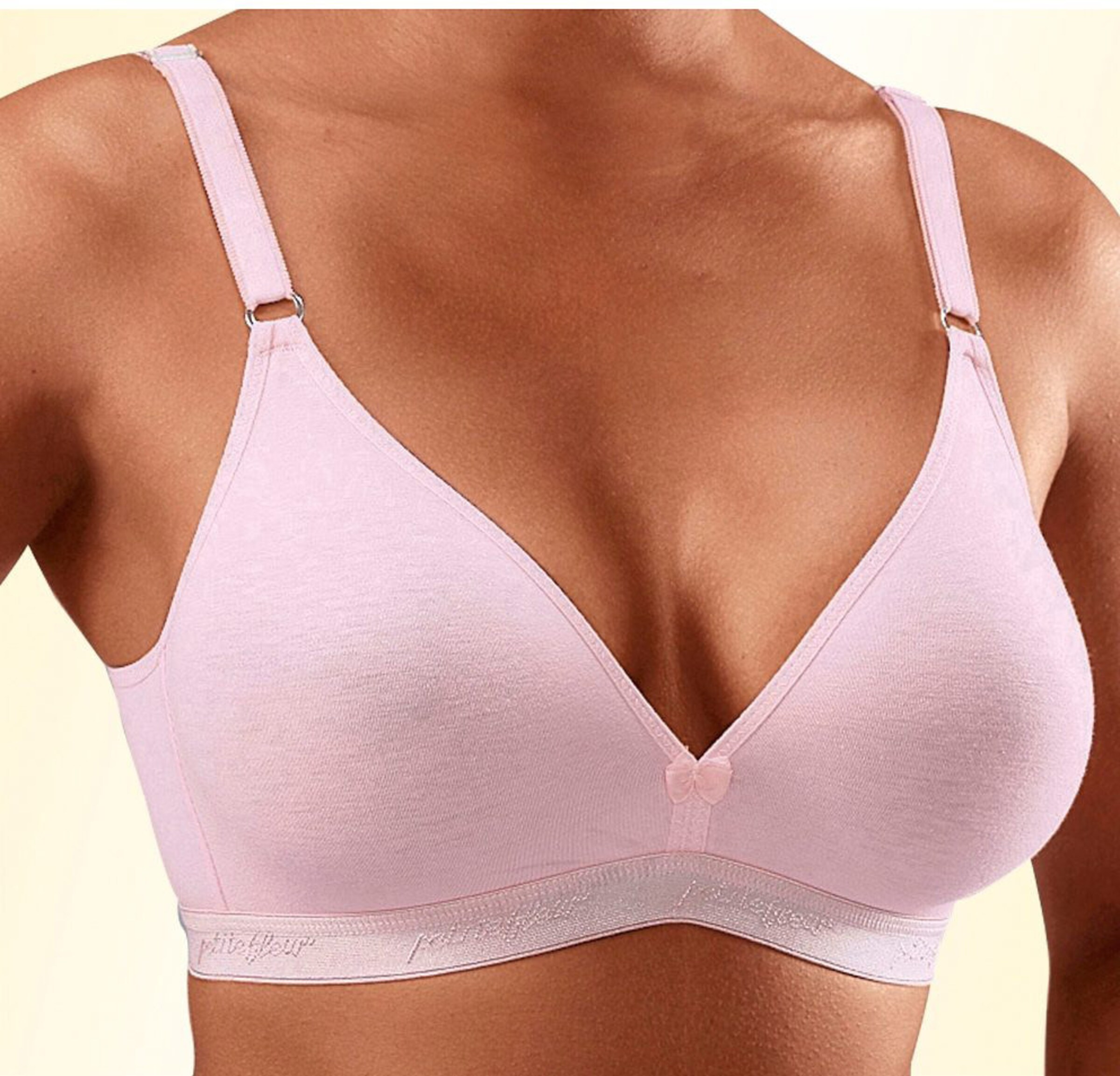 petite fleur Bralette-BH in 2xweiß+1xrosa
