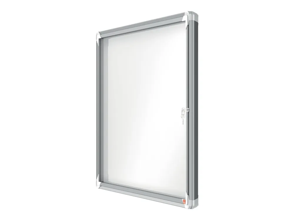 Nobo Premium Plus magnetisk låsbart opslagsskab med hængslet låge 8xA4 Hvid
