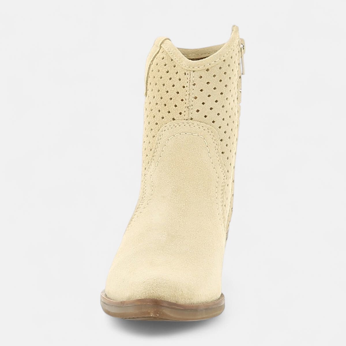 Santiags à talon Femme en cuir beige