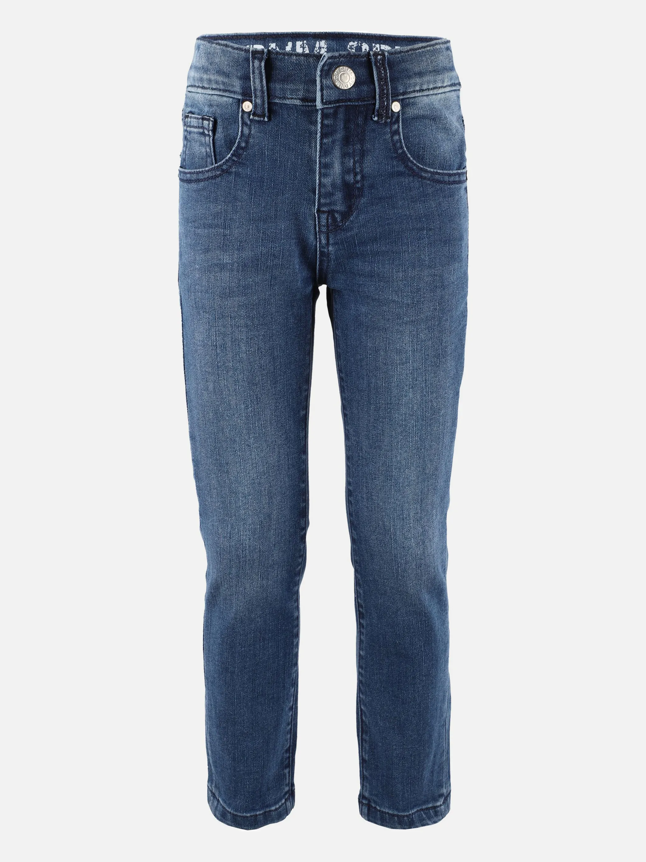 Jungen Jeanshose mit leichten Knitterfalten
