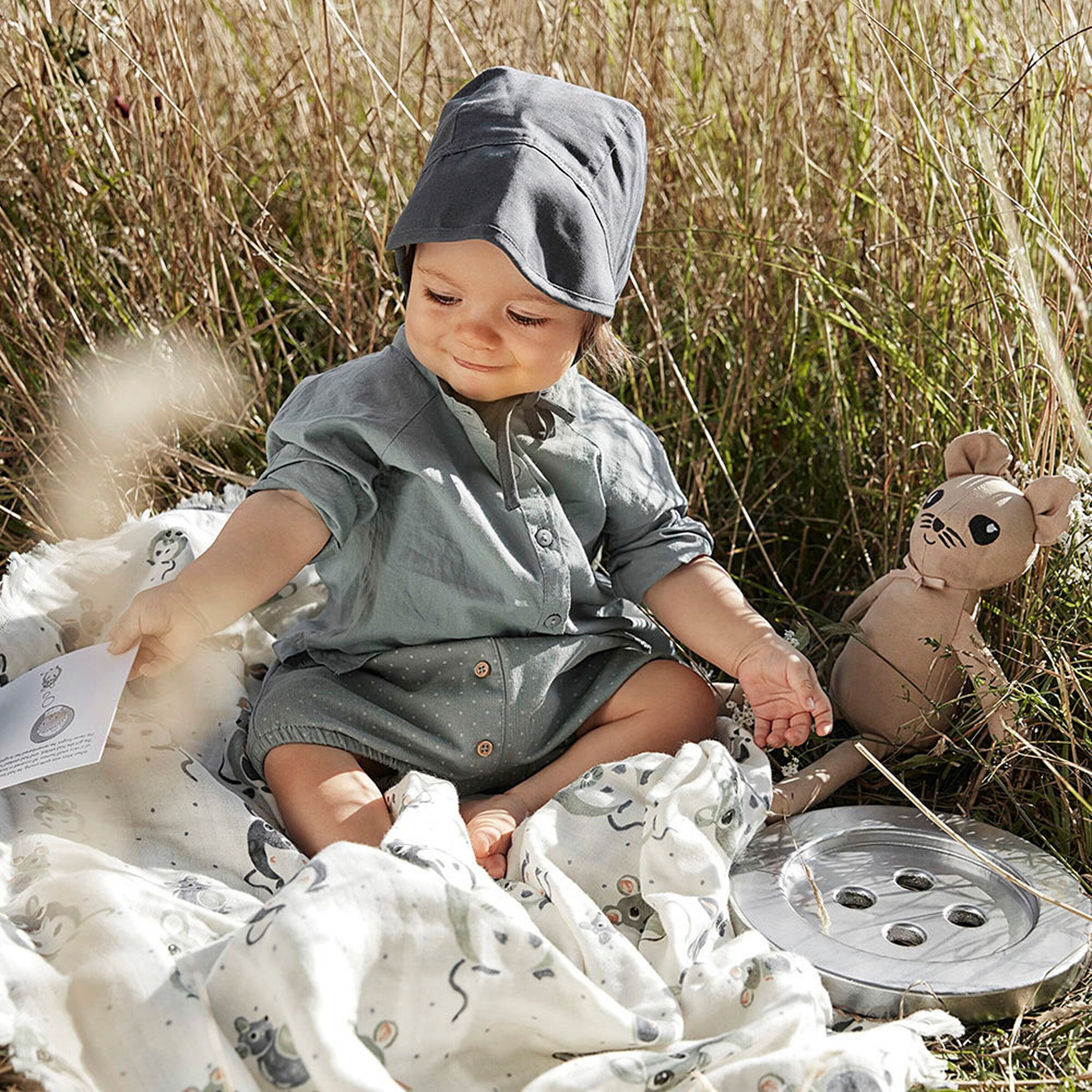 Elodie Soft Cotton Decke - Forest mouse