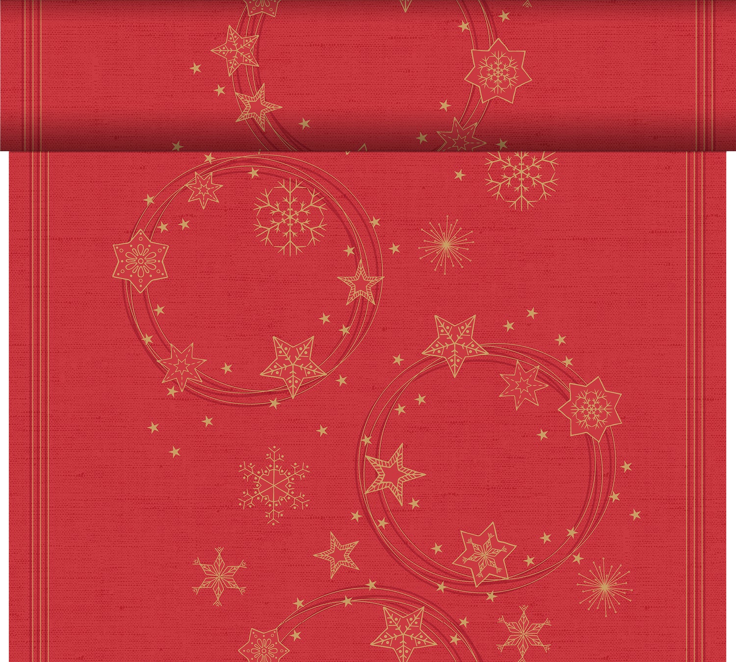 Duni 3-in-1 tafeldecoratie Star Shine rood 40 x 480 cm