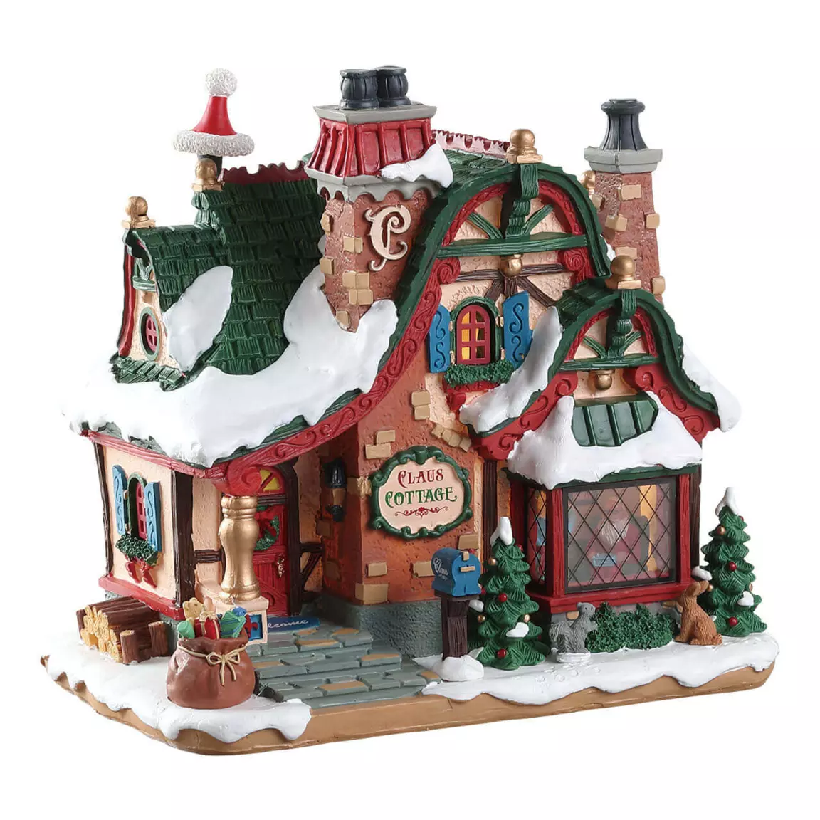 Village de Noël Lemax à piles lumineux Maison du Père Noël