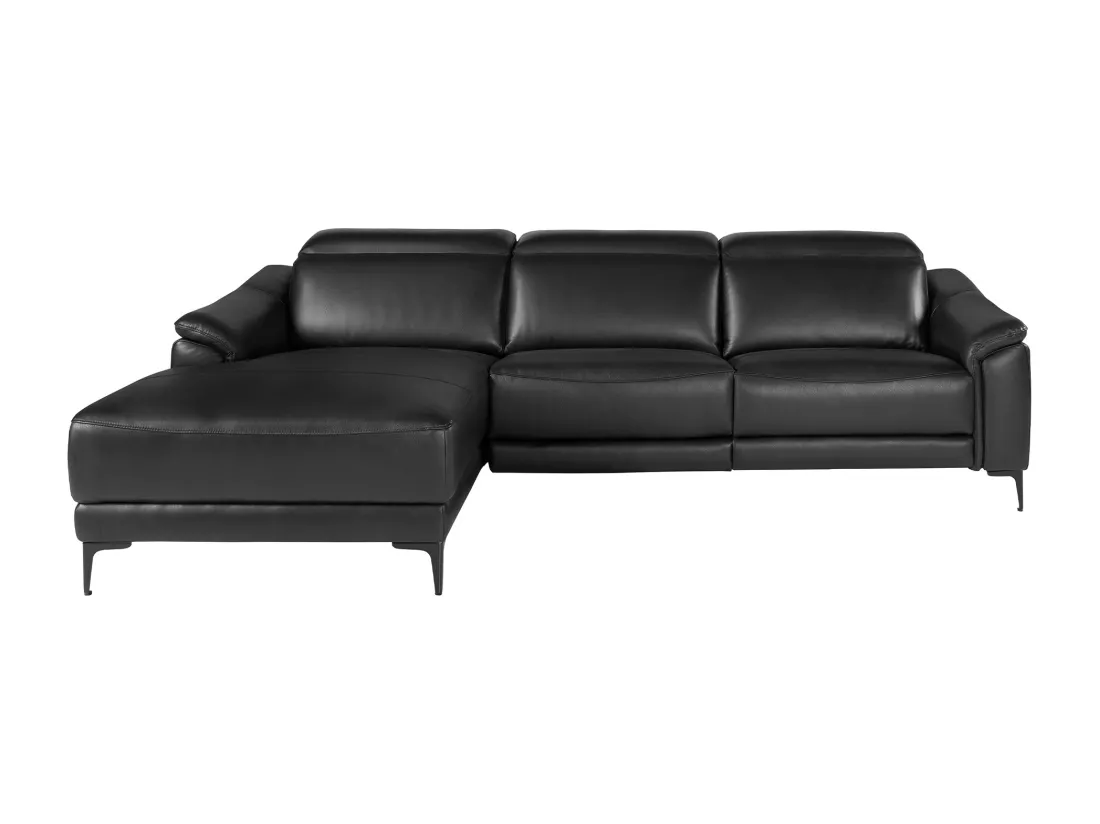Canapé d'angle relax gauche en cuir noir 6206 ANGEL CERDA