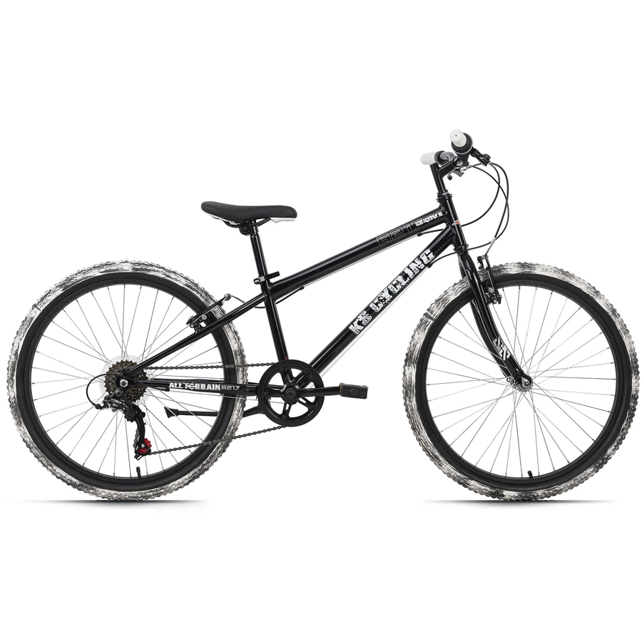 KS Cycling Kinderfahrrad 24'' Crusher Schwarz-Weiß