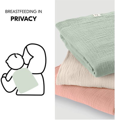 Hauck Cuddle N Clean Musselinteppe 3-Pakk, Sage/Beige/Cork