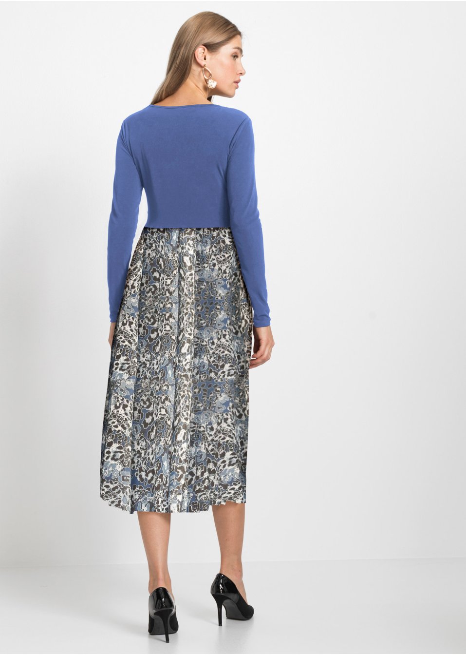 Robe midi avec jupe en mesh