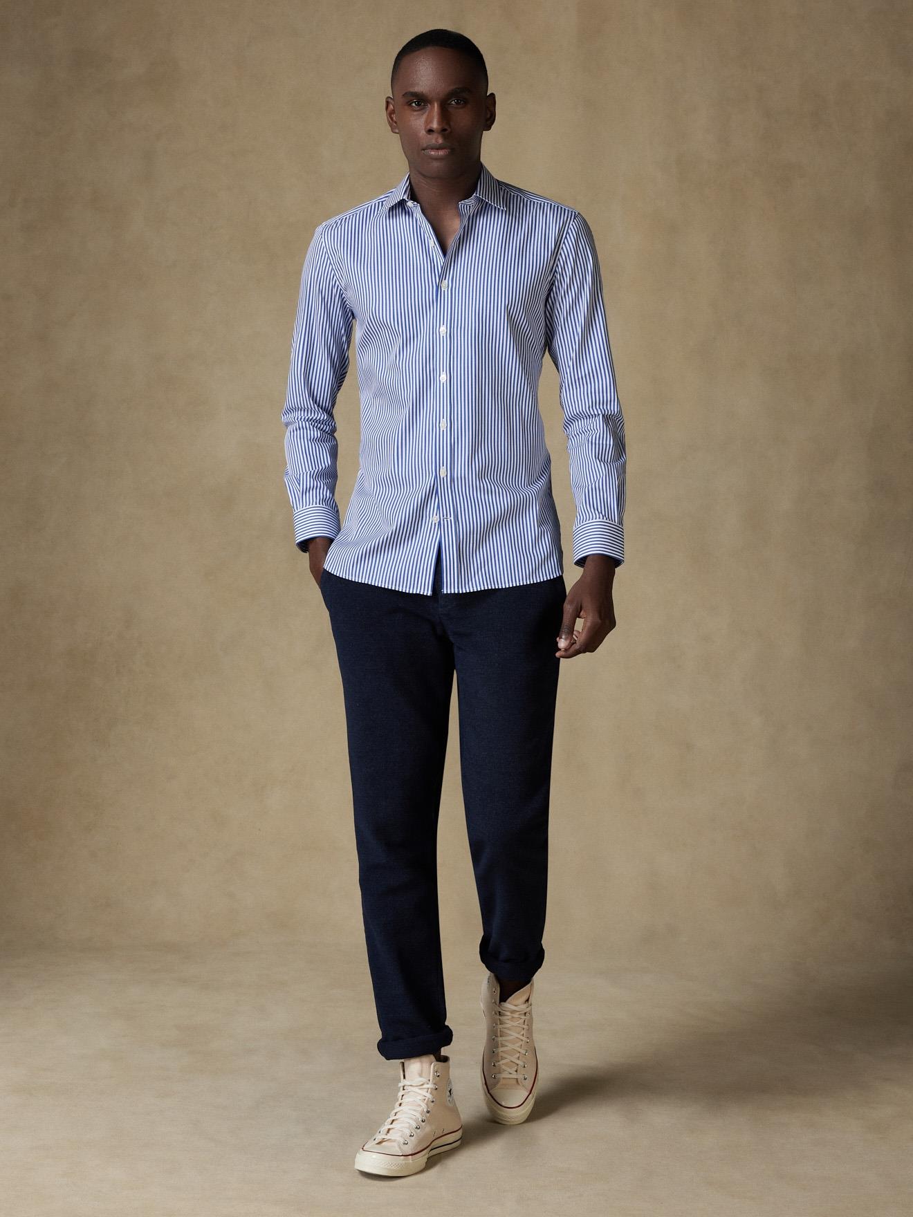 Chemise cintrée Norm à rayures marine