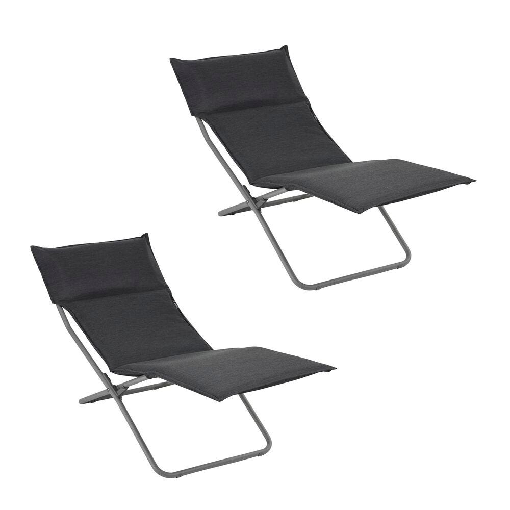 Set von 2 Sonnenliegen Bayanne Hedona Onyx