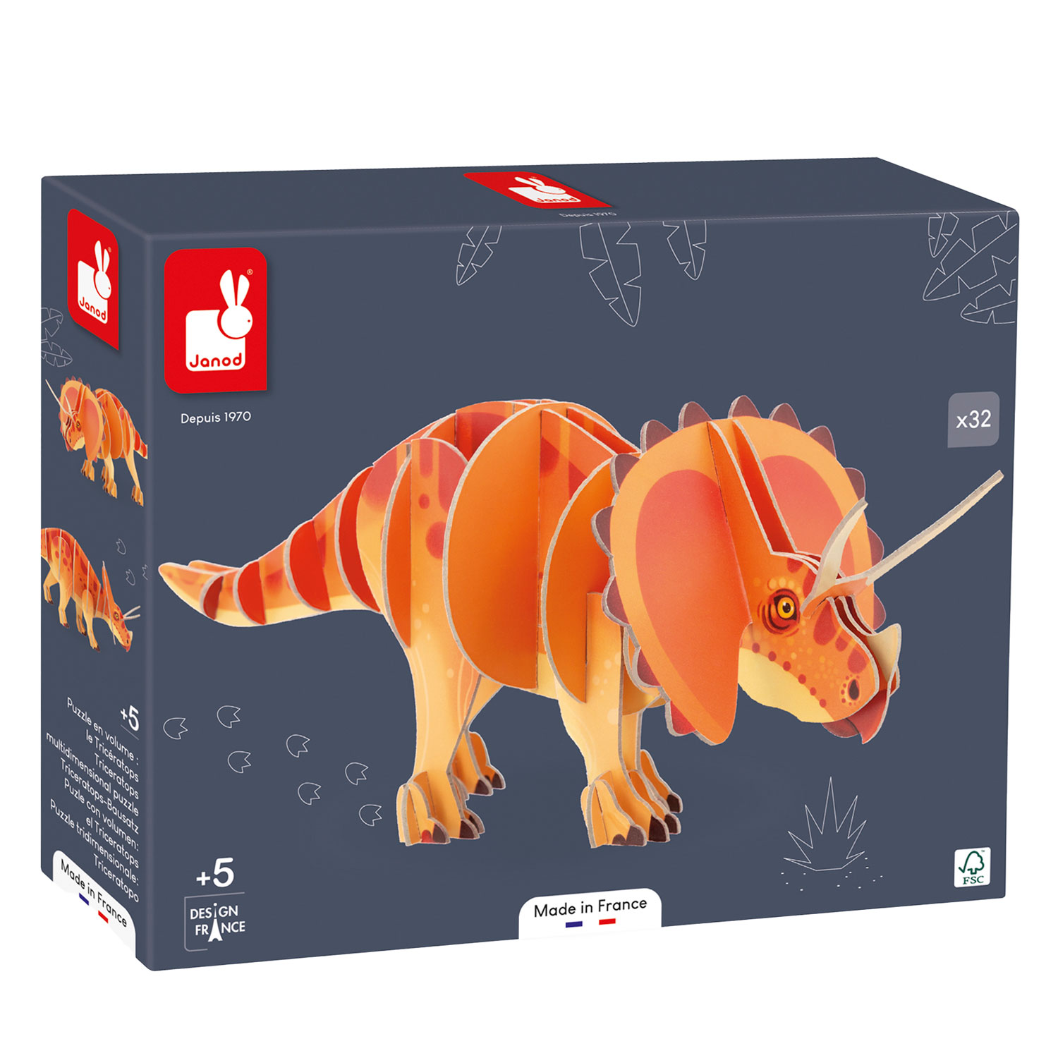 Janod Dino - 3D-puzzel Triceratops