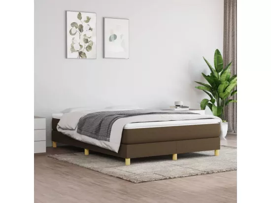 Sommier à lattes de lit Marron foncé 140x190 cm Tissu