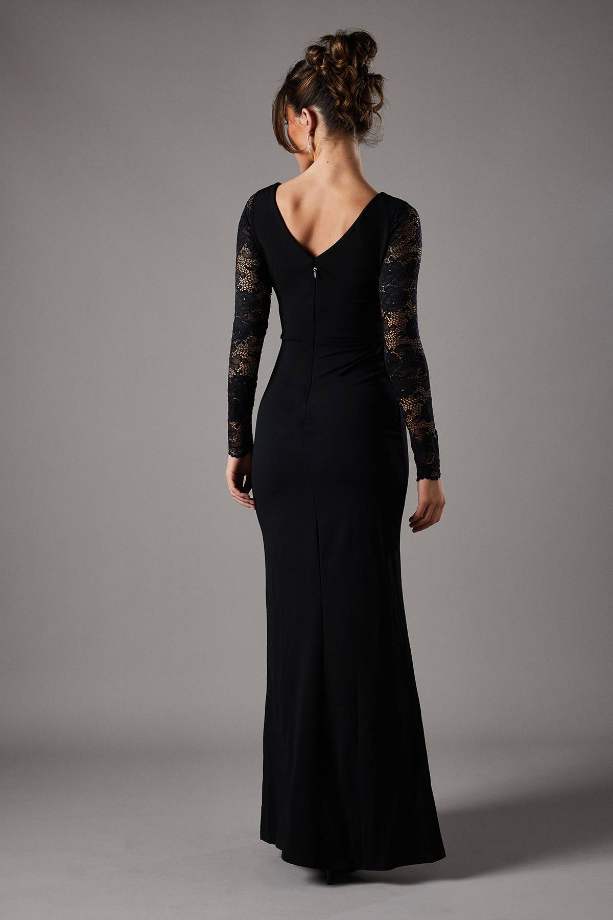 Coast Robe Maxi Manches Longues Avec Dentelle