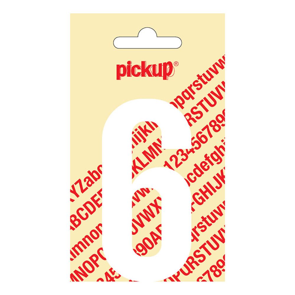 NUMMER PICKUP NOBEL 6 HVIT 90 MM SELVKLEBENDE