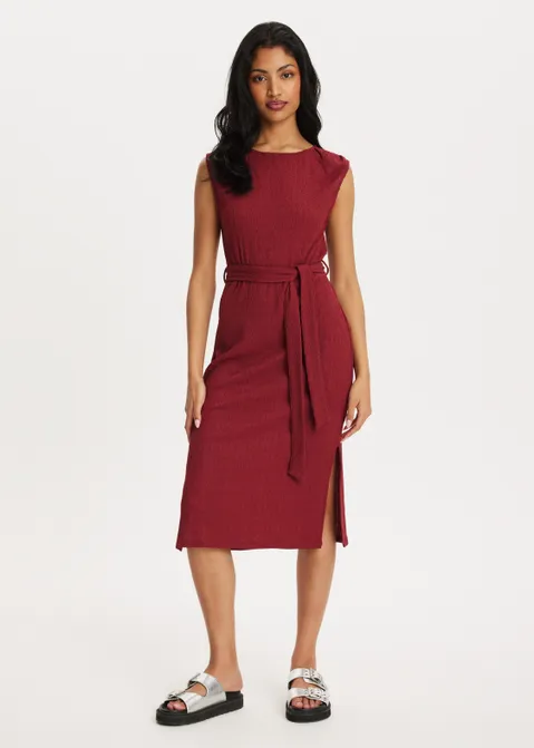 Maxi jurk met structuur rood (ROO.D)