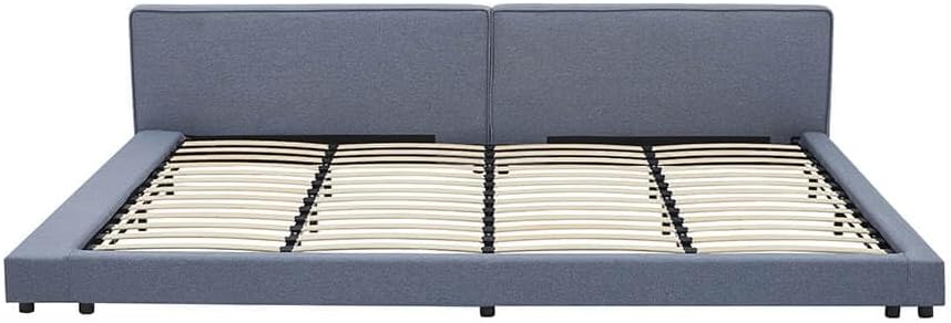 Home Deluxe Bett mit Ablage GALAXIS - Grau 270 x 200 cm - inkl. Matratze & Lattenrost | bodentiefes Designbett, Familienbett, Polsterbett, Futonbett