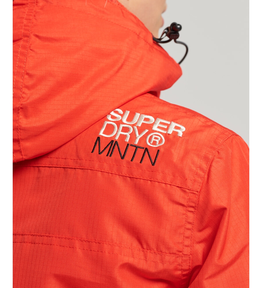 Jaqueta corta-vento com capuz Superdry Mountain Red