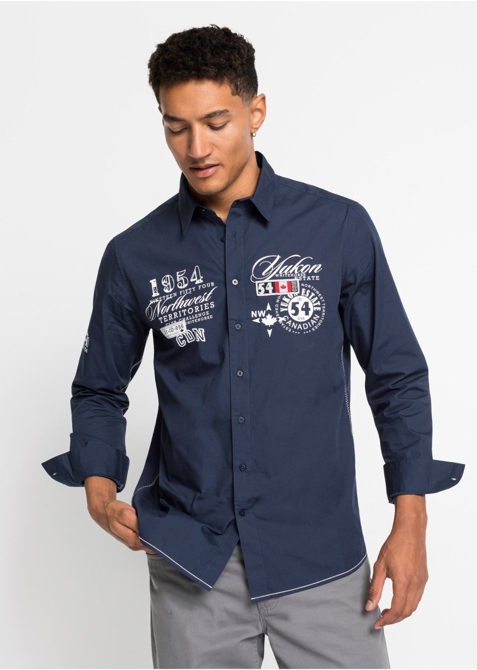 Chemise manches longues à imprimé