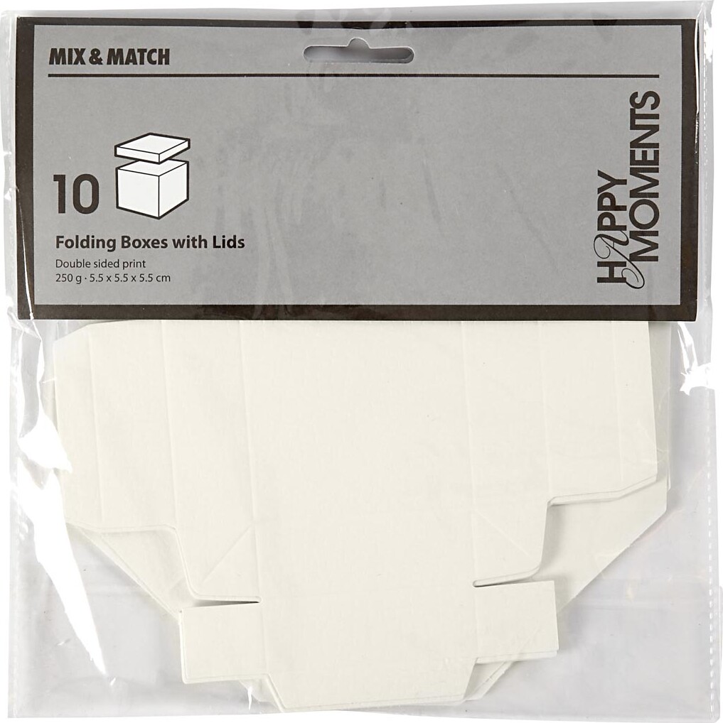 Fold-Selv-Æske - Str. 5,5X5,5 CM - 250 G - Råhvid - 10 Stk