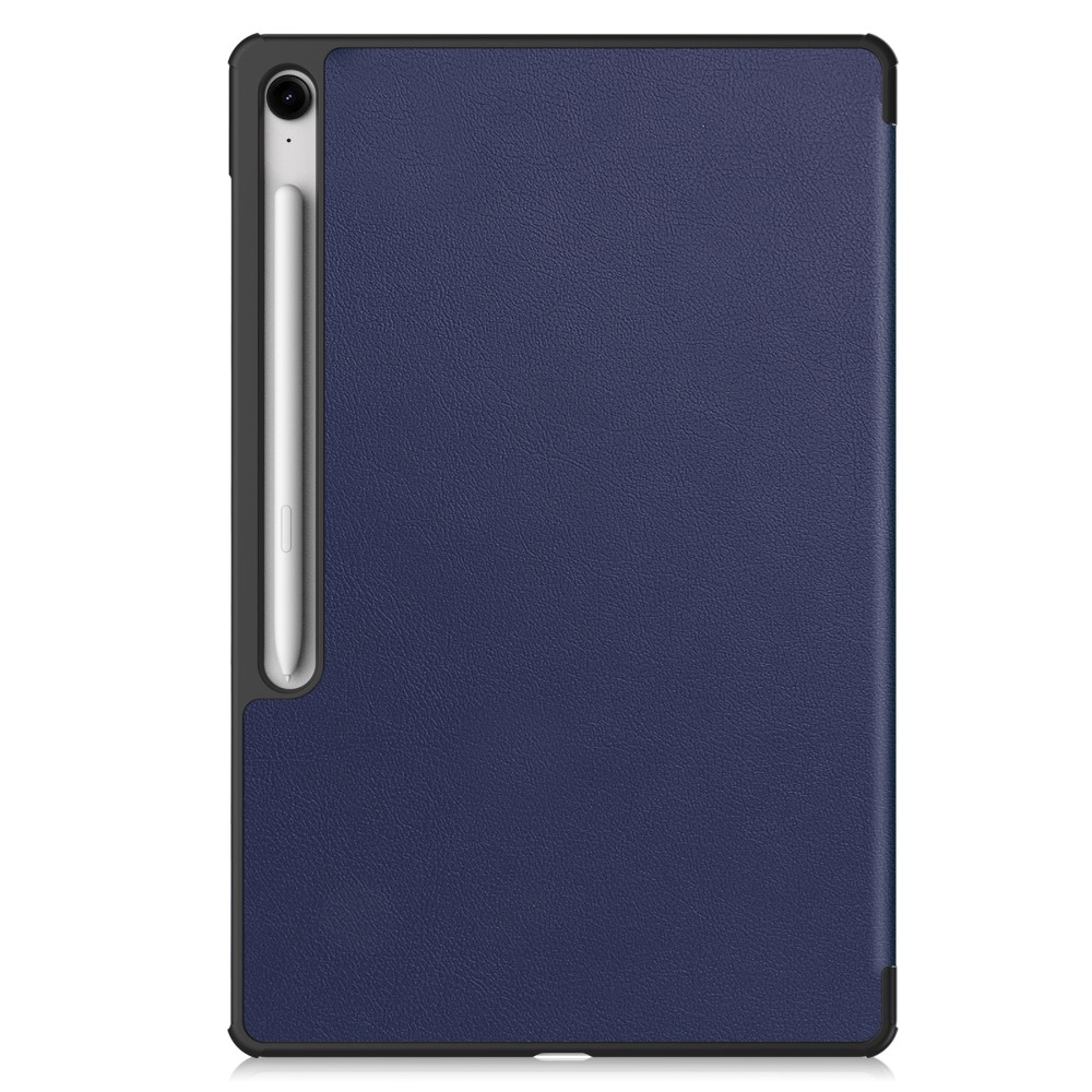 Samsung Galaxy Tab S10 FE  Plus Flipcase Hülle Ledertasche mit Aufstellfunktion Litchi Look   S-Pen Halterung - Blau
