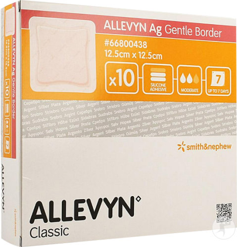 Allevyn AG Pansement Adhésif Avec Gel Siliconé 12,5x12,5cm Pièces 10