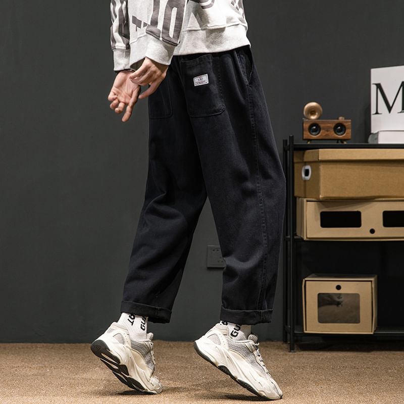 Priam - Mid Rise Plain Cropped Tapered Pants