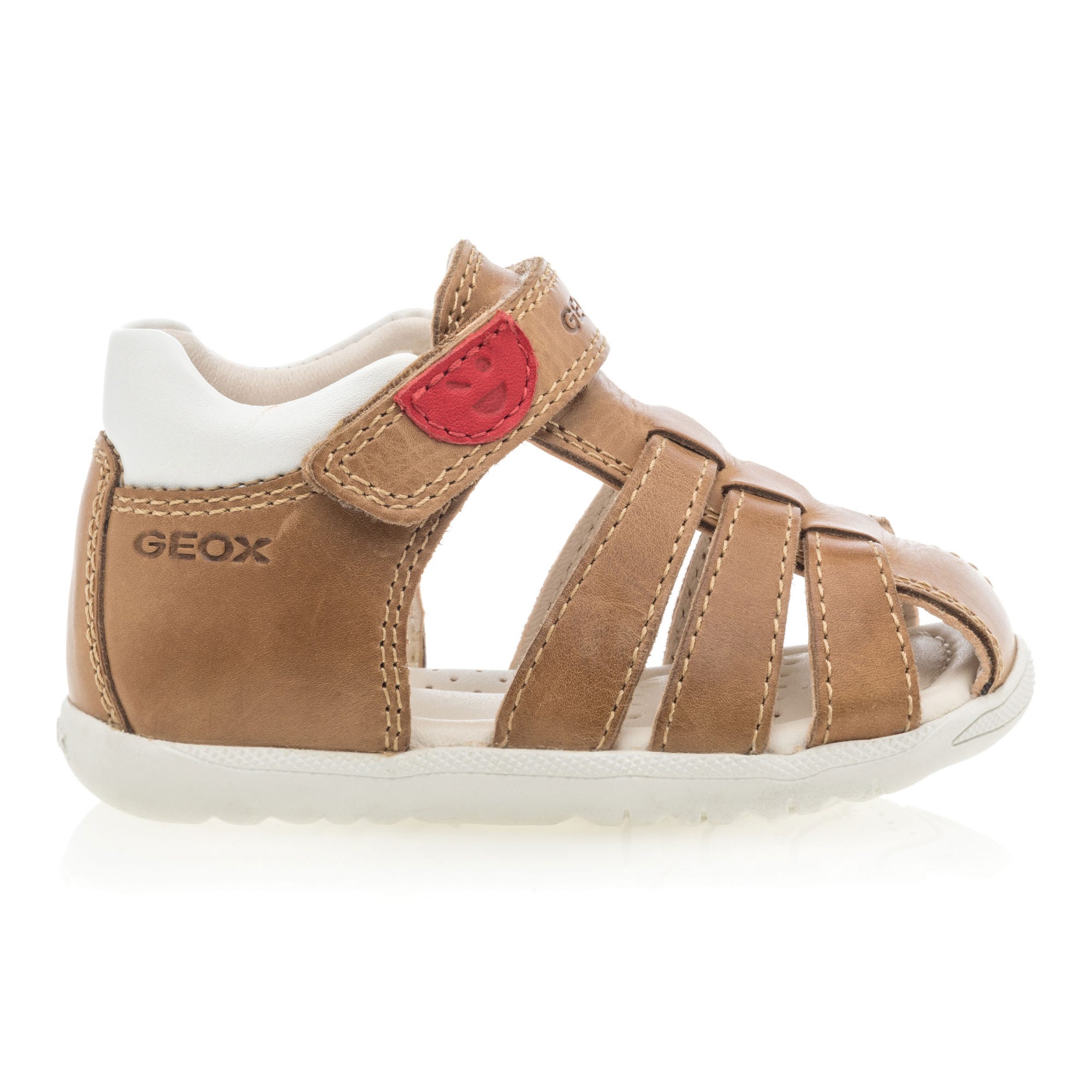 Nu-pieds Bébé garçon en cuir cognac