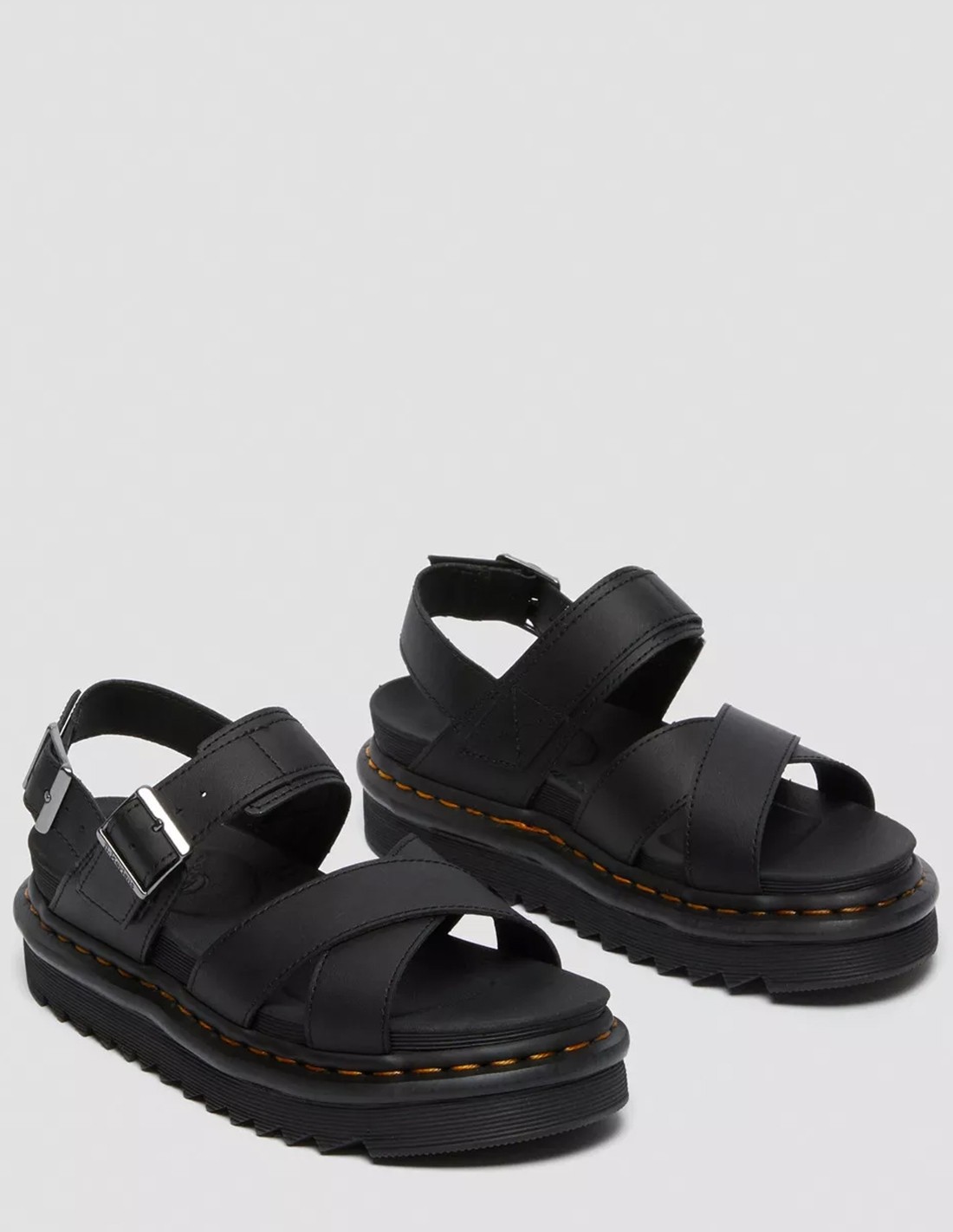 dr martens Sandales Femme Voss II Cuir Noir