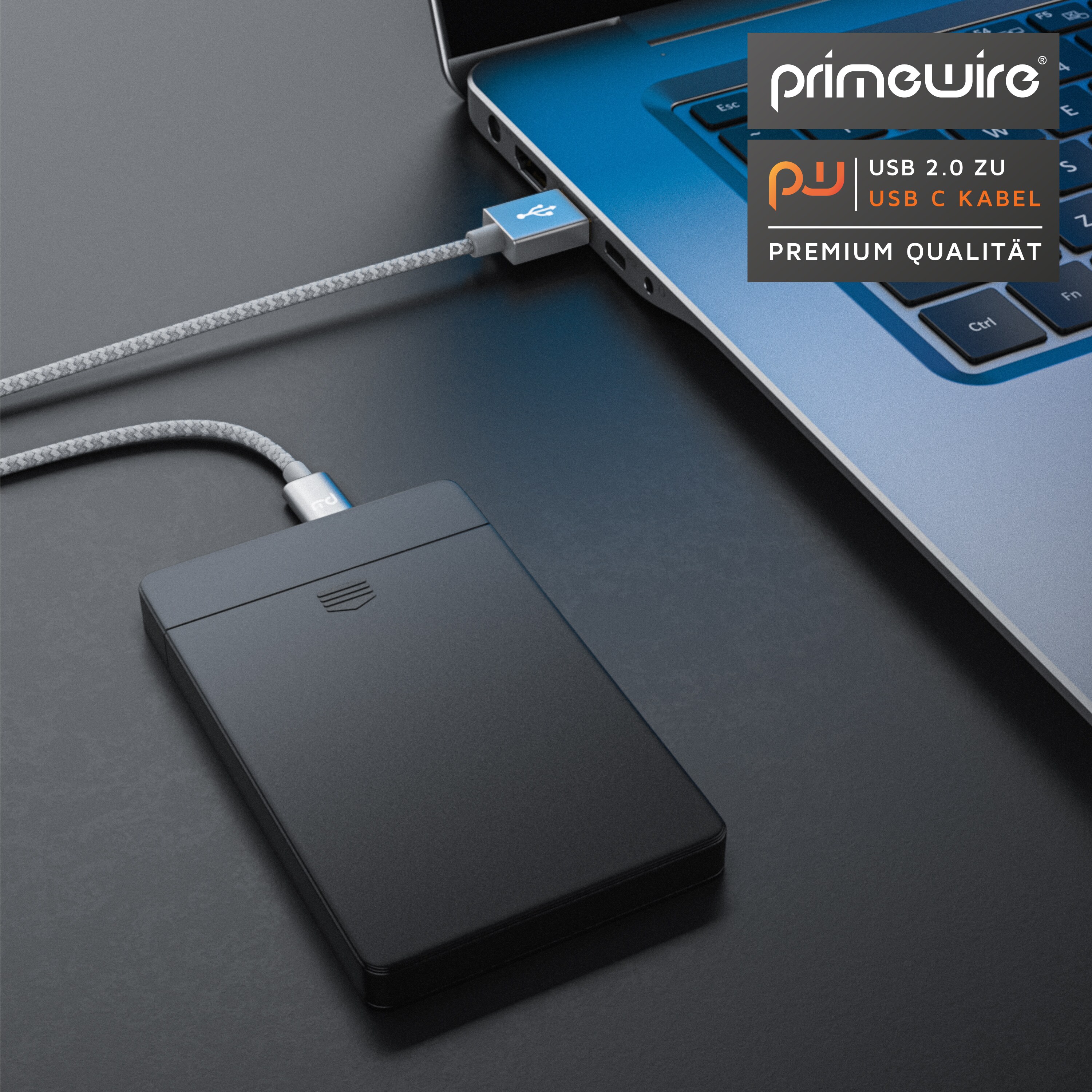 Primewire USB-C 3.1 zu USB 3.0 Typ A Kabel, Ladekabel, Datenkabel, Adapterkabel für Smartphone & Tablet - 1m