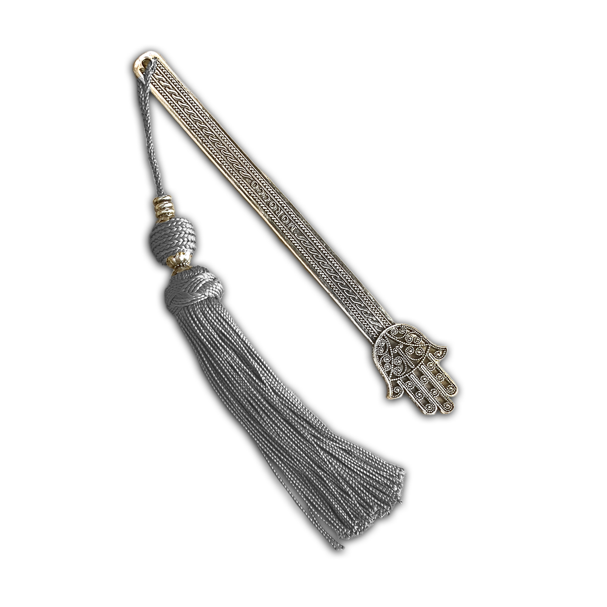 Lesezeichen 'Fatima' mit Troddel, grau, L 18 cm, B 3 cm günstig bestellen