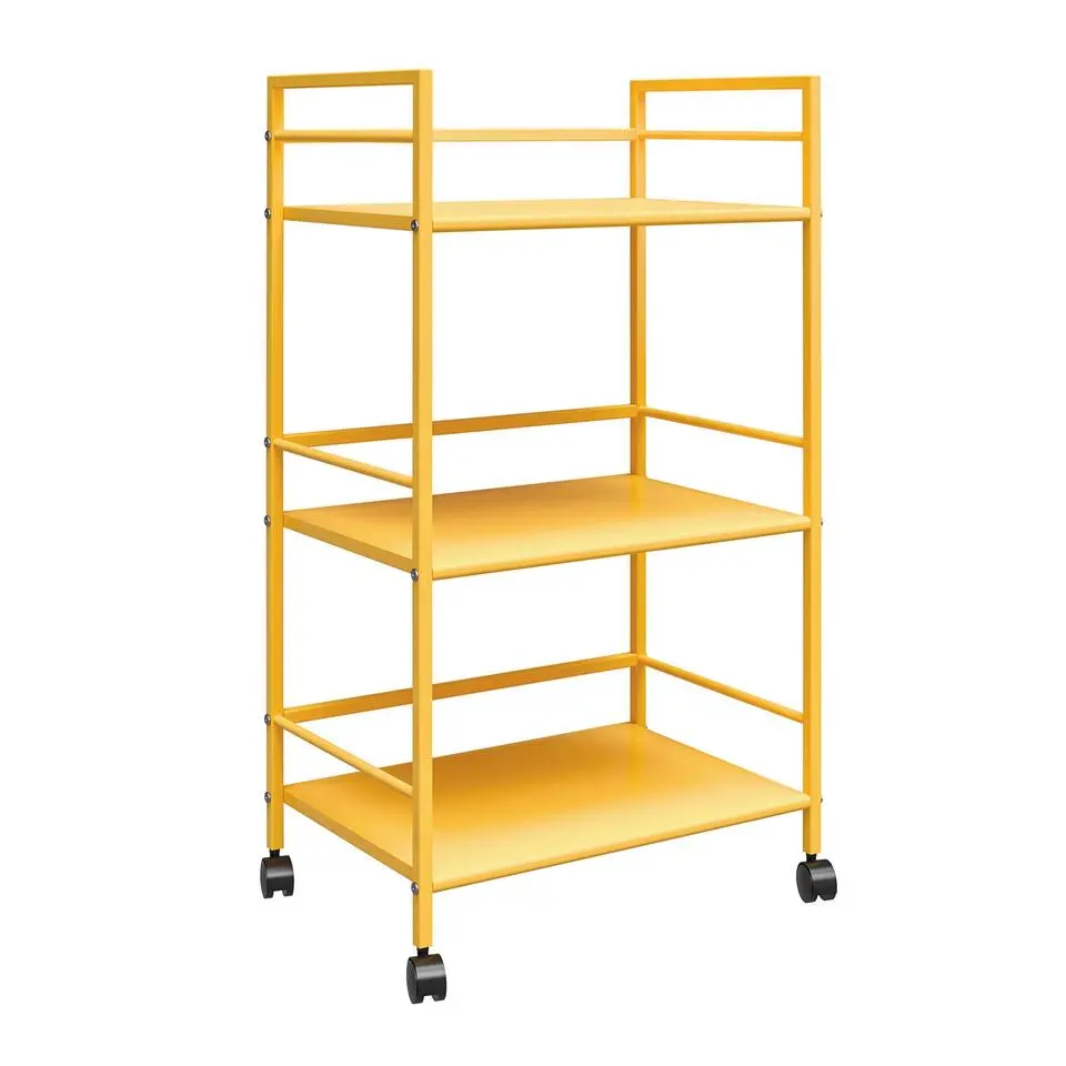Cache - Metalen rolwagen geel