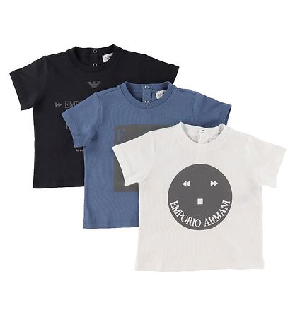 Emporio Armani T-Shirt - 3er-Pack - Blau/Weiß/Navy m. Reflex