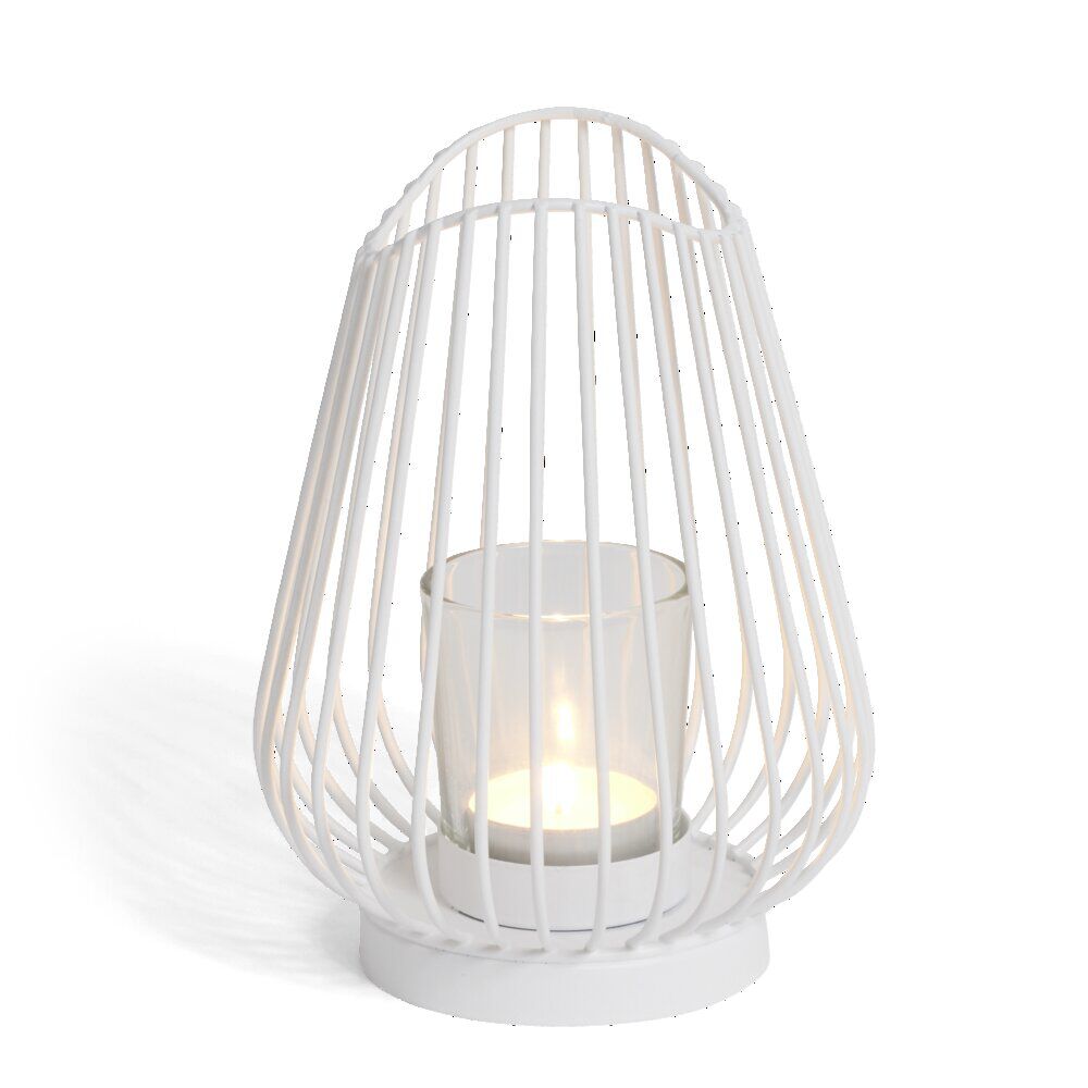 Bougeoir blanc Ø12xH17,5cm
