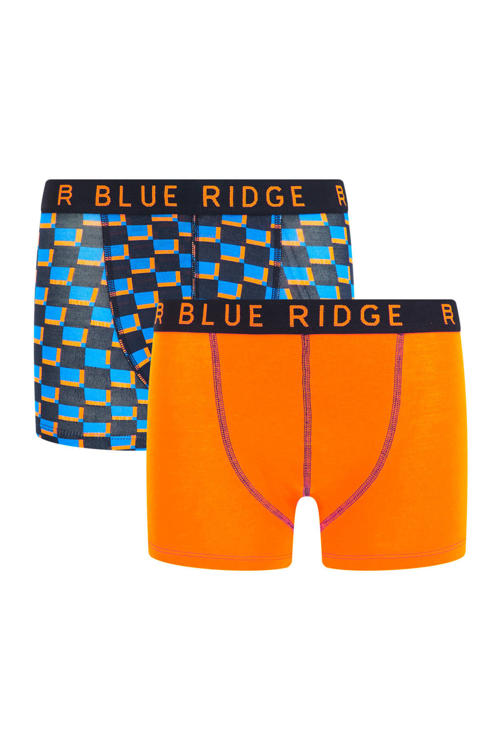 Fijne boxersboxershort - set van 2 blauw/oranje