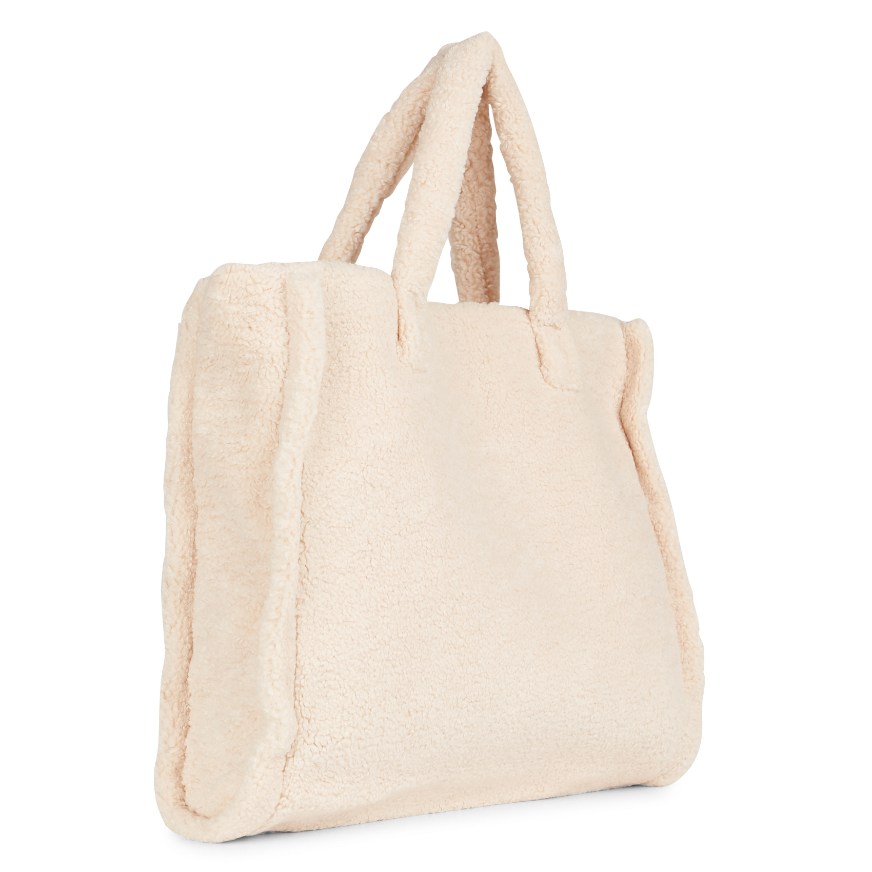 Sac cabas effet fourré | Blanc