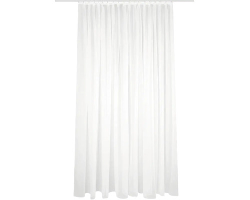 Gordijn met plooiband Sablio uni wit licht glanzend 120x600 cm