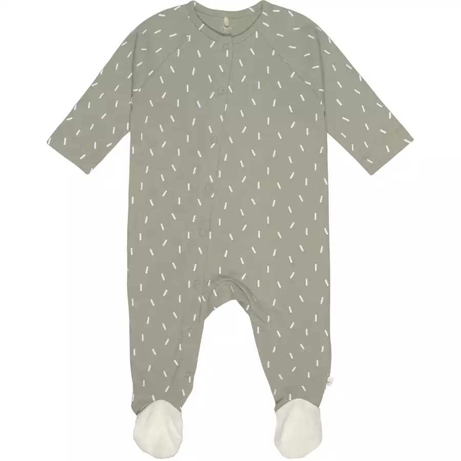 LÄSSIG Baby Schlafanzug mit Füßen Speckles grün