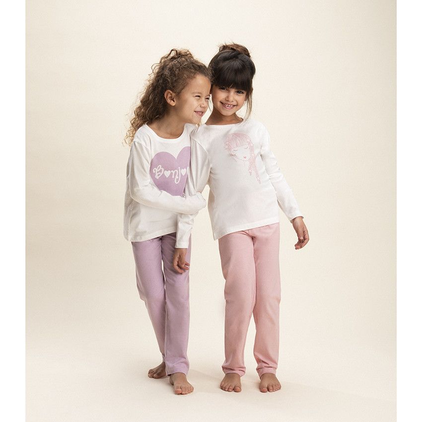 Lot de 2 pyjamas en jersey pour fille - Lilas