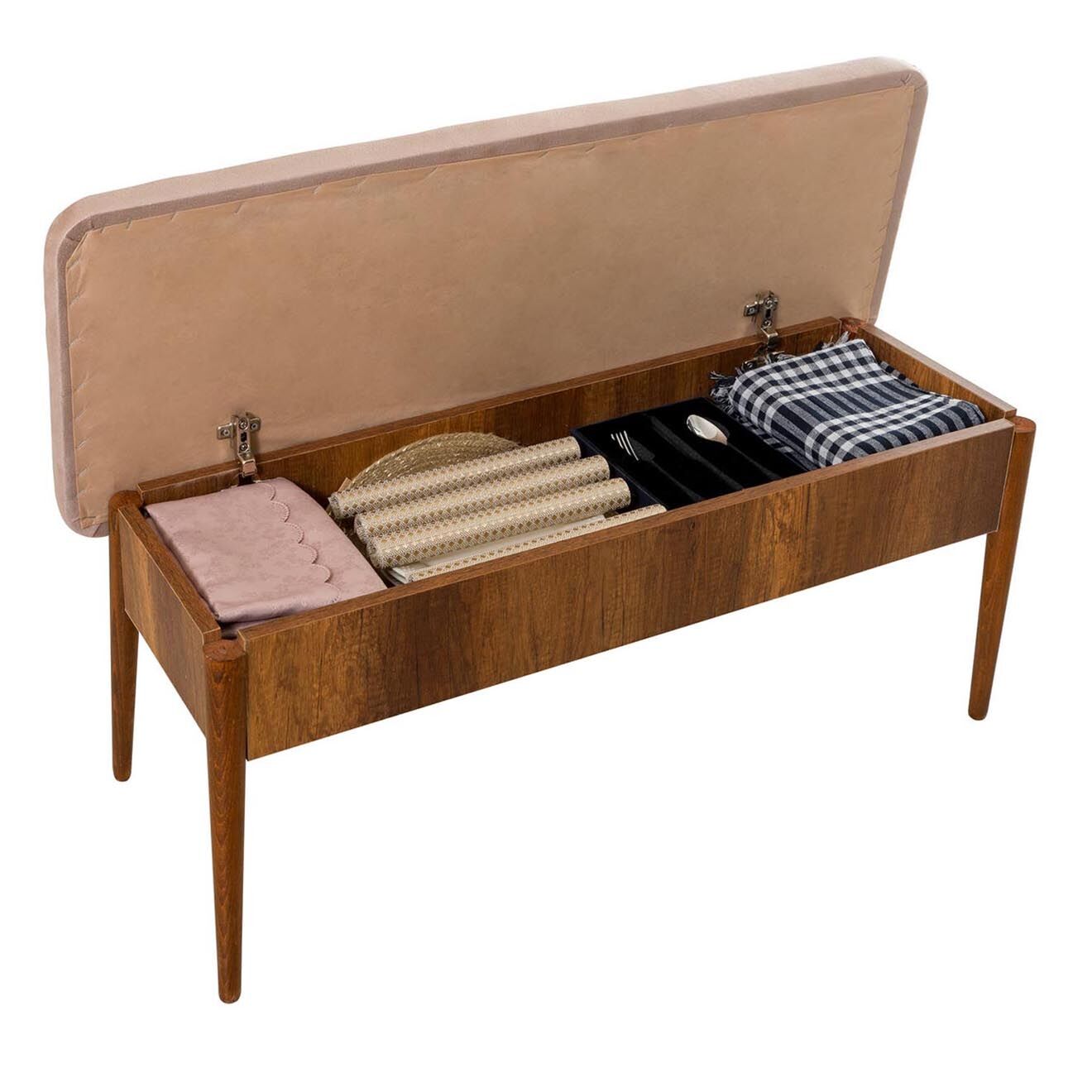 Homitis Ensemble Table + 2 Chaises + 2 Bancs Vina beige/gris