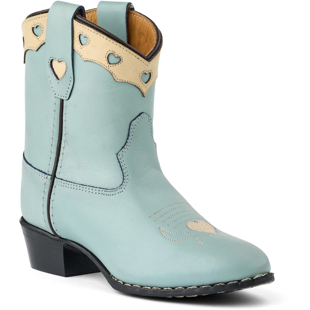 Køb COPENHAGEN COLORS Dusty Blue Leather Limited Cowboy Støvle Low - Dove