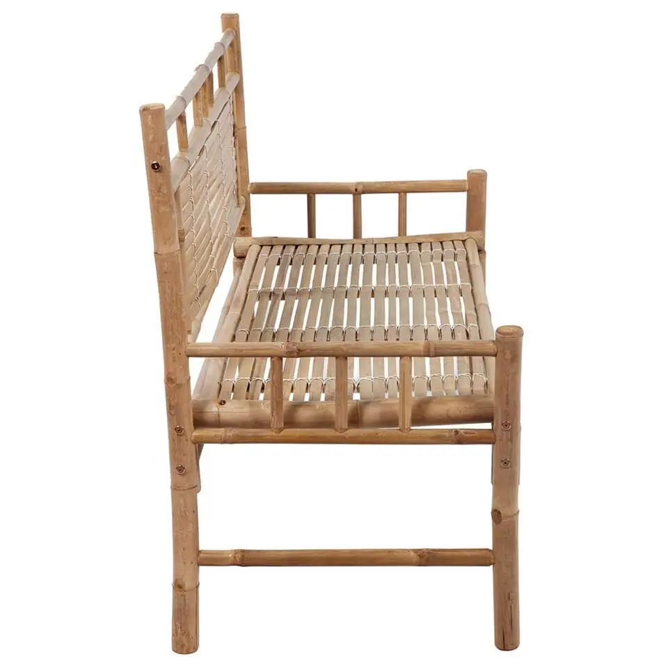 vidaXL - Tuinbank - Rood - Bamboe - 120 cm - Met kussen