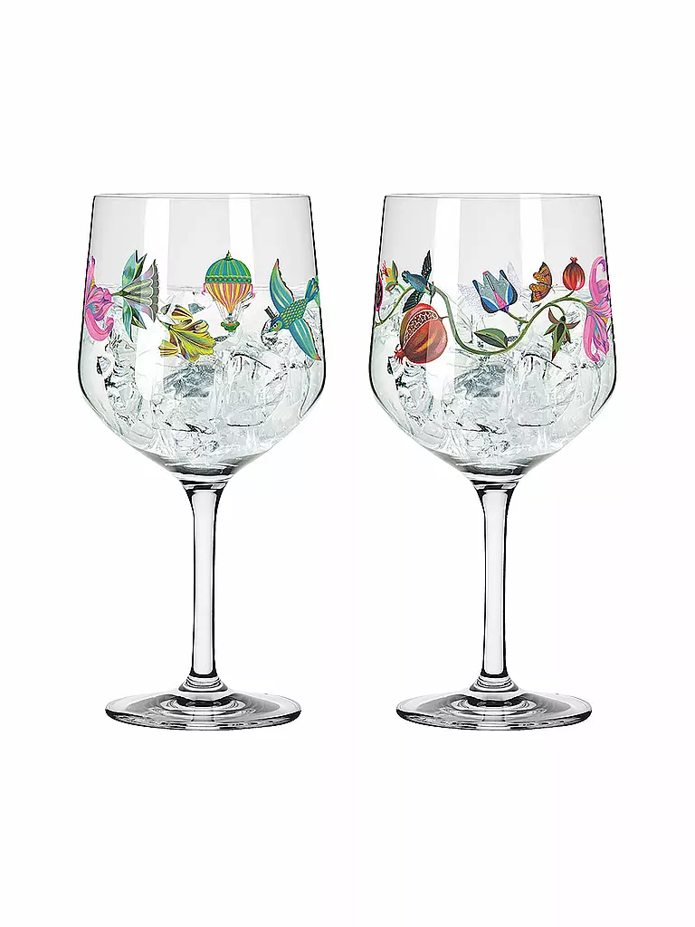RITZENHOFF Gin Glas 2-er Set BOTANIC LIGHTS #9 #10 Olaf Hajek 2024 bunt