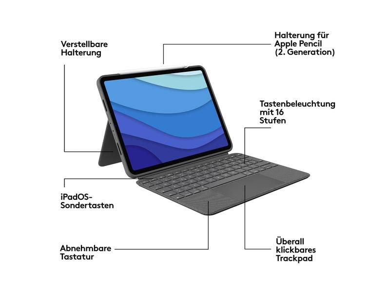 Logitech Tablet Tastatur Cover Combo Touch iPad Pro 11