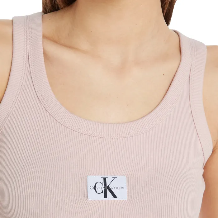 Calvin Klein Woven Label Rib Tanktop Dames