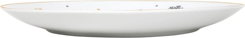 Dinerbord Sneeuwvlok zwart / goud D 26 H 2 cm