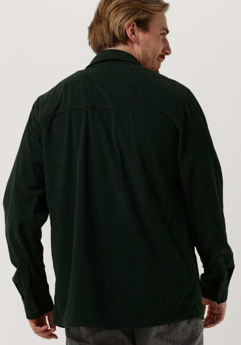 COLOURFUL REBEL donkergroene colourful rebel overshirt logan corduroy shirt
