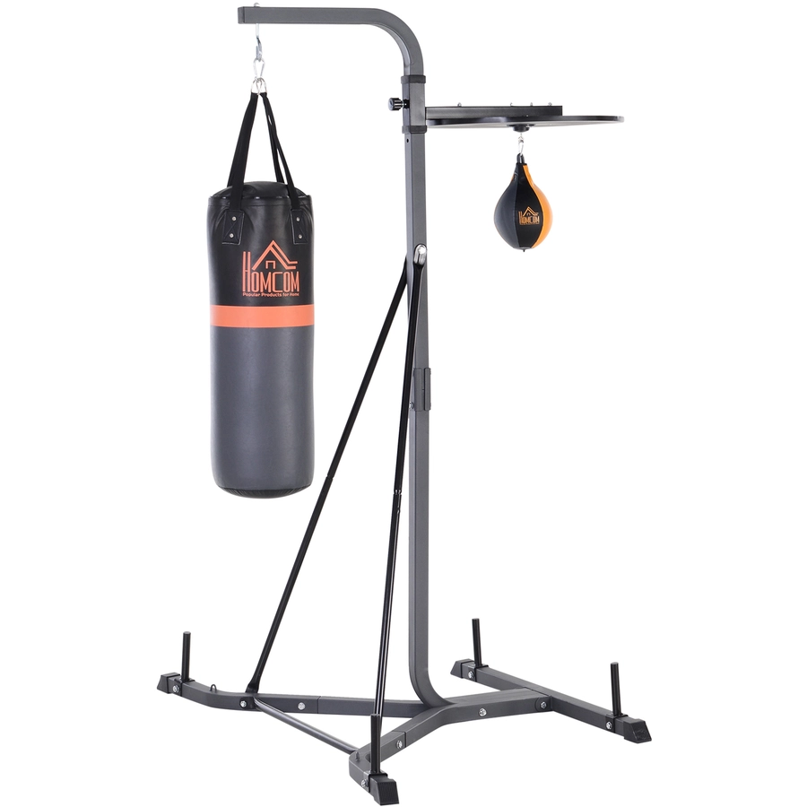 HOMCOM Boxsackständer mit Punchingball schwarz