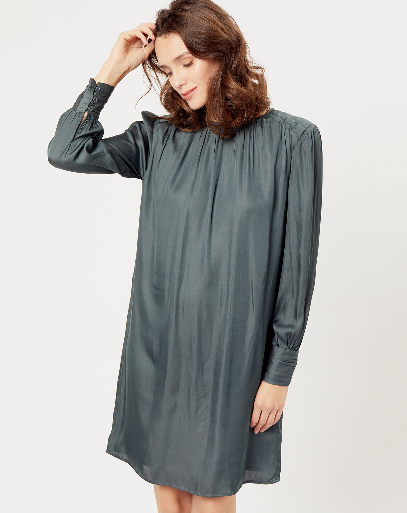 See u Soon Robe satinée Giulia verte
