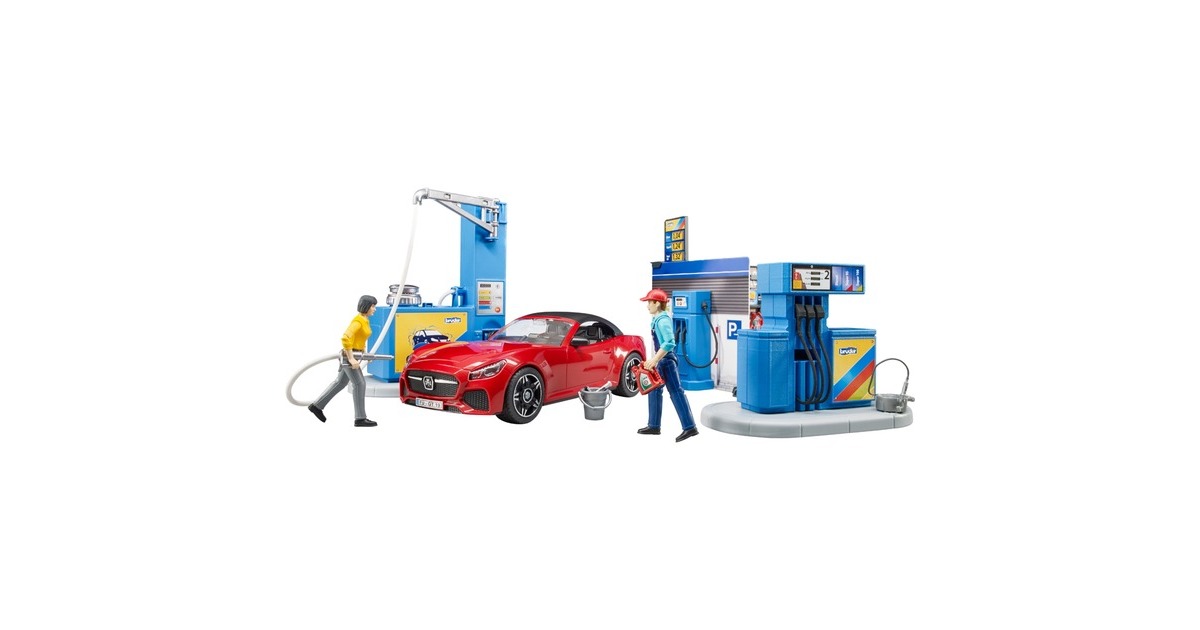 bruderbworld Tankstation en Carwash Speelfiguur  (62111)
